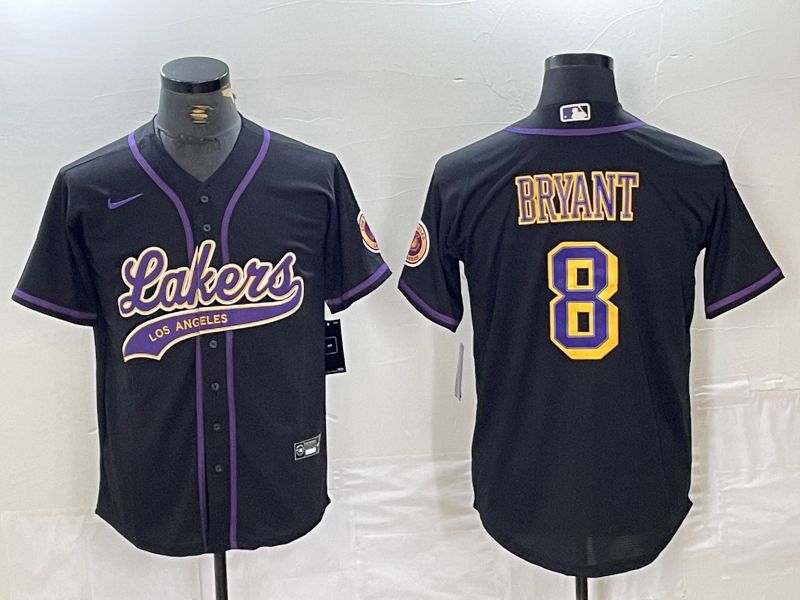 Men Los Angeles Lakers 8 Bryant Black Jointly Nike 2024 NBA Jersey style 1